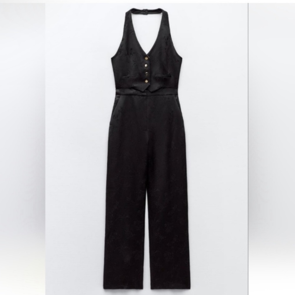 Zara Jacquard Vest Jumpsuit - Picture 8 of 14